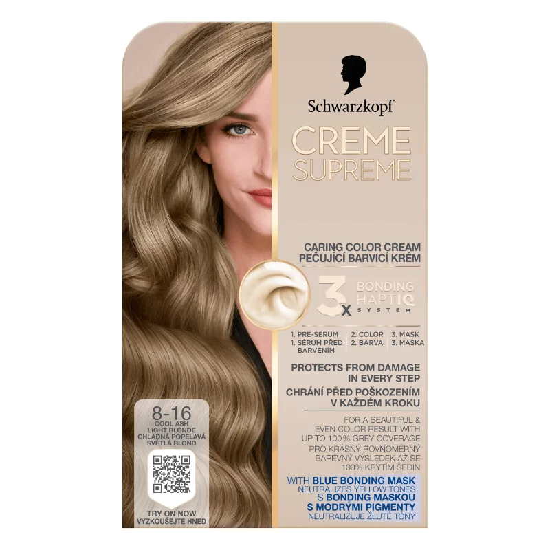 Schwarzkopf Creme Supreme tartós hajfesték 8-16 hűvös hamvas világosszőke