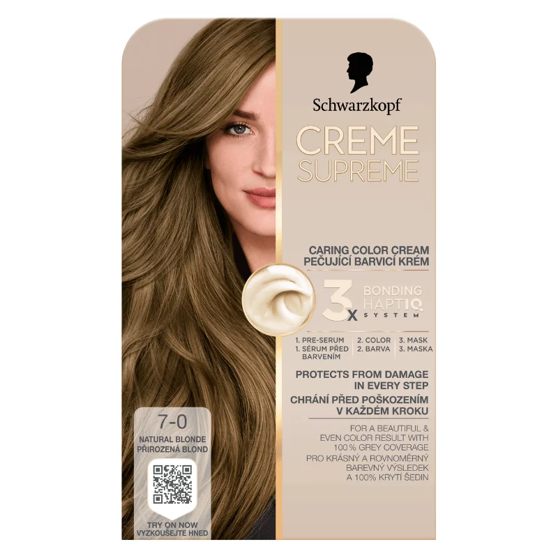 Schwarzkopf Creme Supreme tartós hajfesték 7-0 természetes szőke