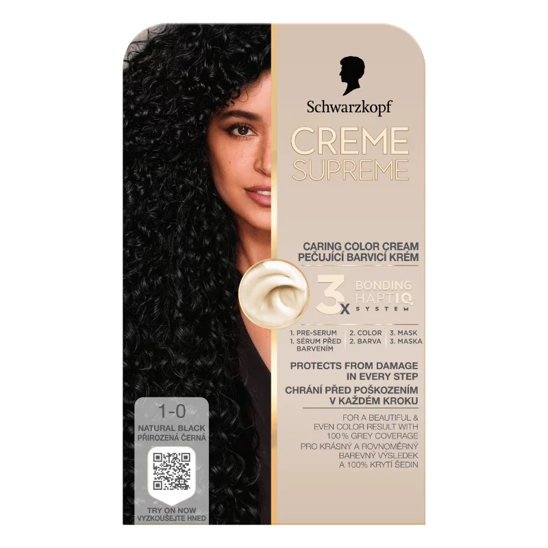 Schwarzkopf Creme Supreme tartós hajfesték 1-0 természetes fekete