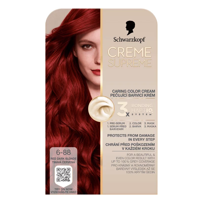 Schwarzkopf Creme Supreme tartós hajfesték 6-88 vöröses sötétszőke