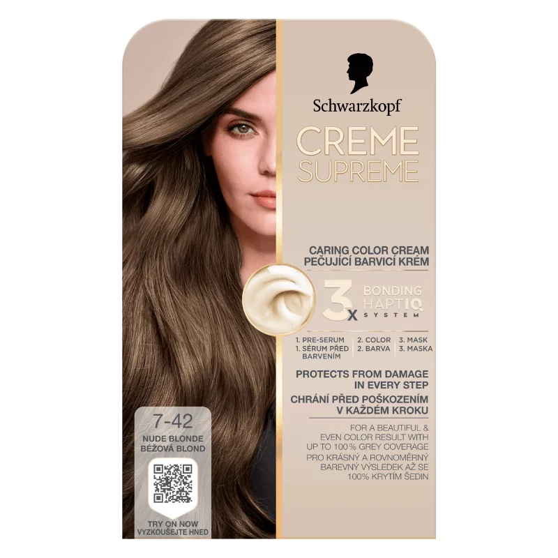 Schwarzkopf Creme Supreme tartós hajfesték 7-42 nude szőke