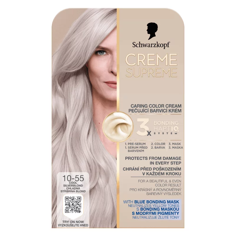 Schwarzkopf Creme Supreme tartós hajfesték 10-55 hűvös ezüstös szőke
