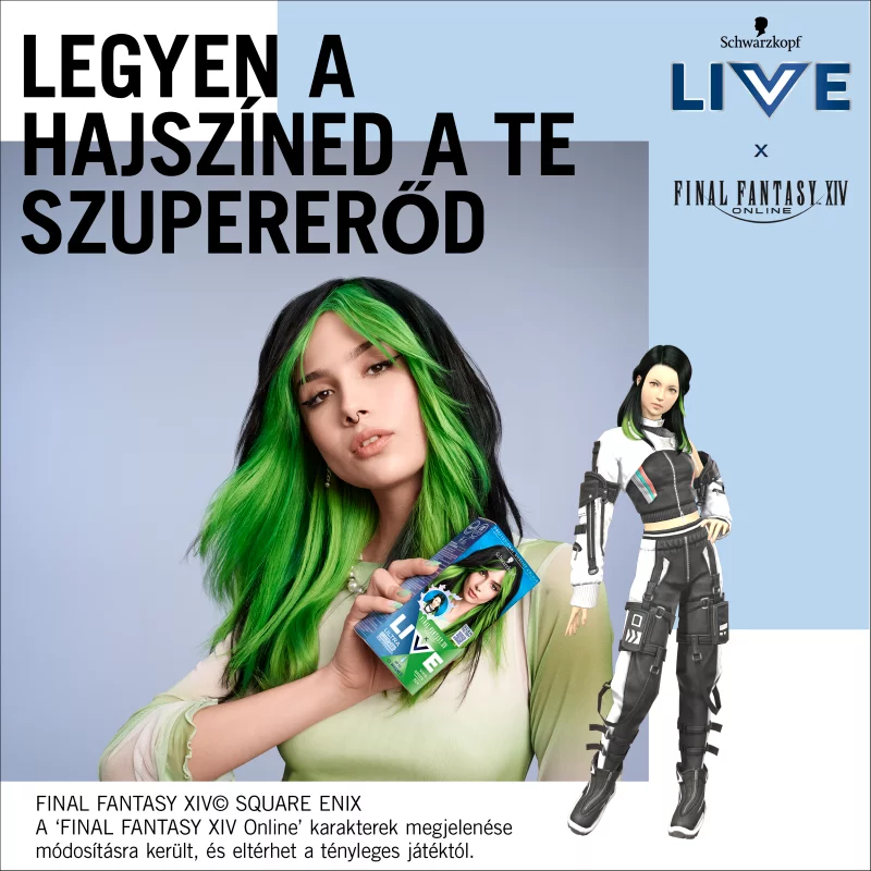Schwarzkopf Live 12-15 hajmosásig tartó hajszínező 024 Élénk zöld
