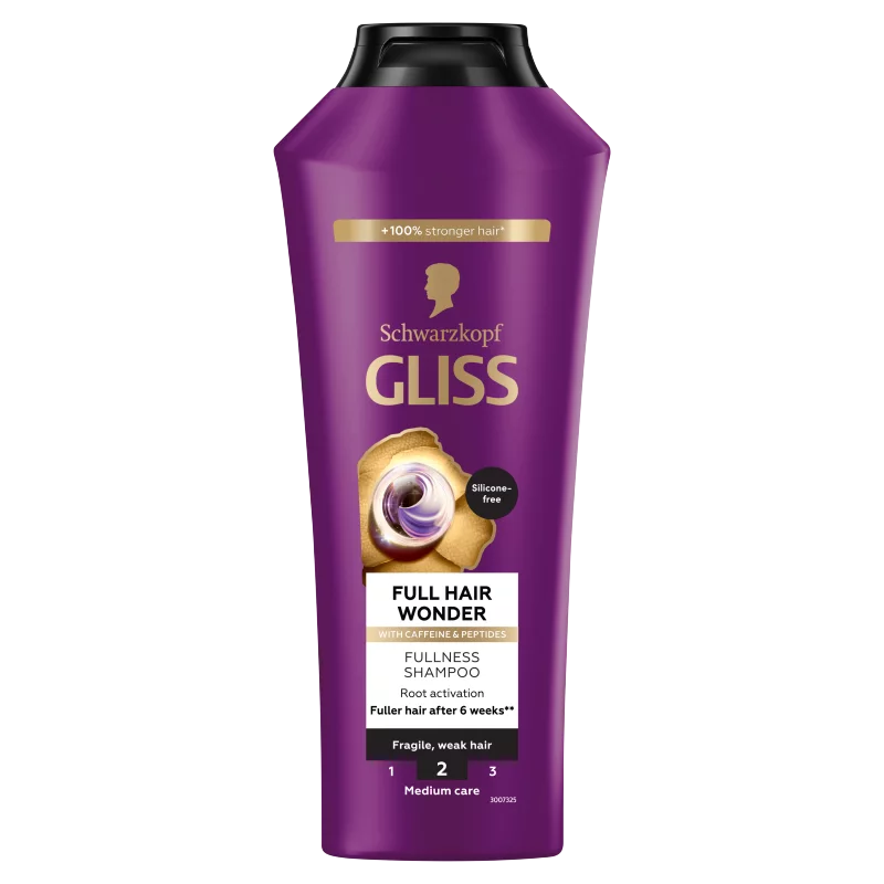 Schwarzkopf Gliss Full Hair Wonder sampon koffeinnel + peptidekkel 400 ml