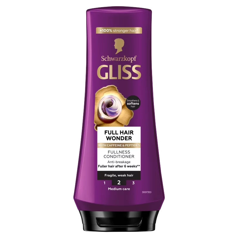 Gliss Full Hair Wonder dúsító hajbalzsam koffeinnel + peptidekkel 200 ml