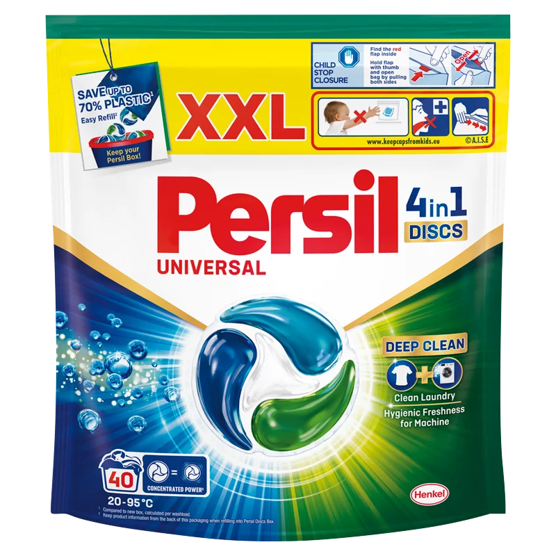 Persil Discs Universal mosószer koncentrátum fehér és világos ruhadarabokhoz 40 mosás 660 g