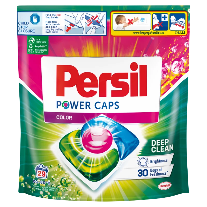 Persil Power Caps Color mosószer koncentrátum gépi mosáshoz színes ruhadarabokhoz 29 mosás 406 g