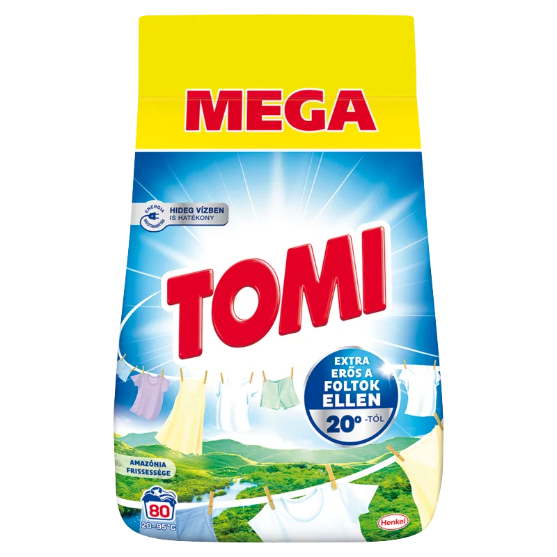 Tomi Amazónia Frissessége mosószer fehér és világos ruhákhoz 80 mosás 4,4 kg 