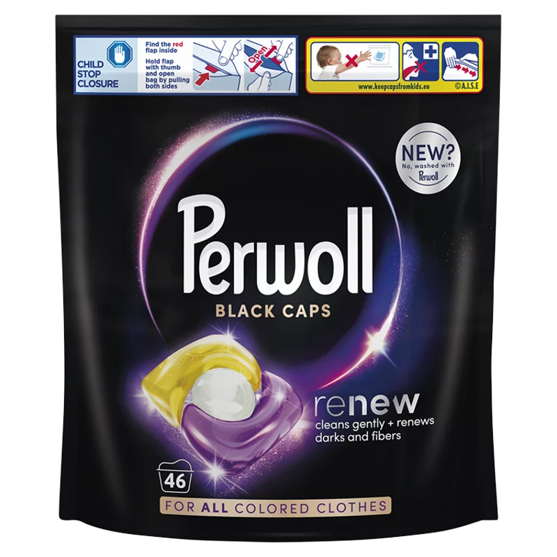 Perwoll Renew Black finommósószer koncentrátum fekete és sötét ruhaneműkhöz 46 mosás 621 g