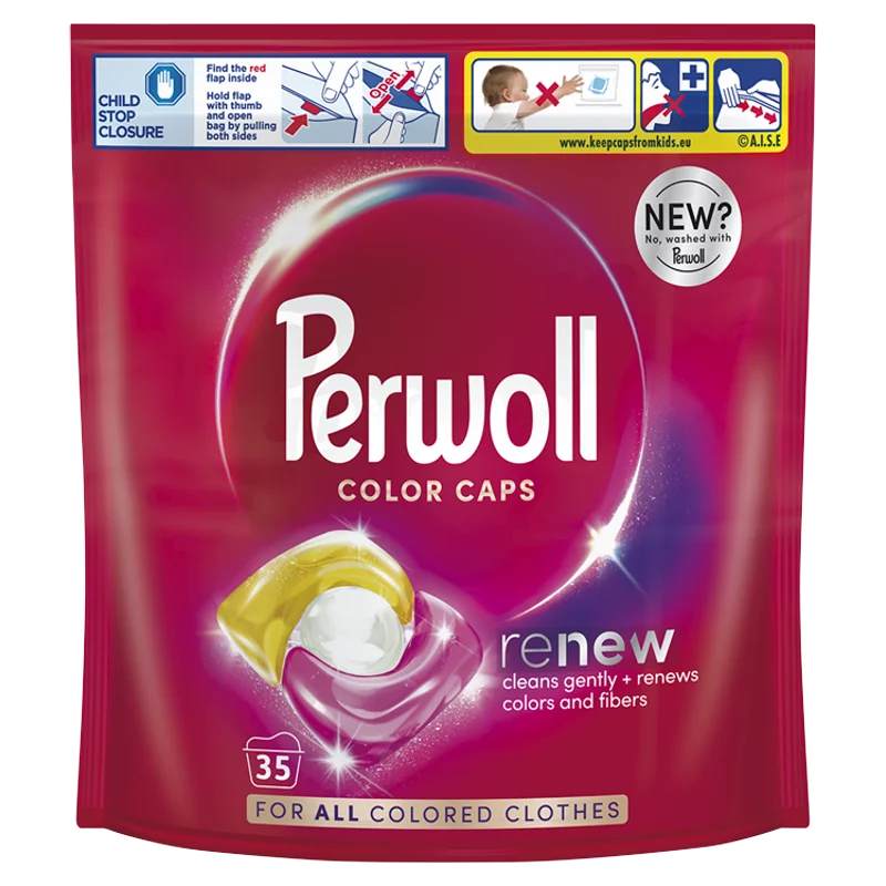 Perwoll Renew Color finommosószer koncentrátum gépi mosáshoz színes ruhaneműkhöz 35 mosás 472,5 g