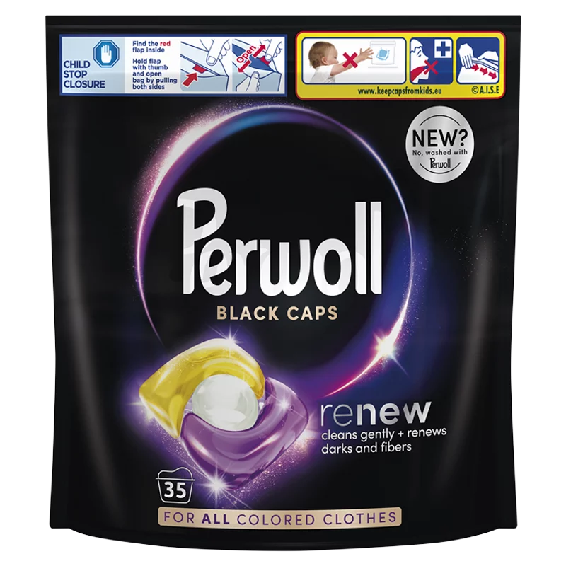 Perwoll Renew Black finommosószer koncentrátum fekete és sötét színű ruhaneműkhöz 35 mosás 472,5 g