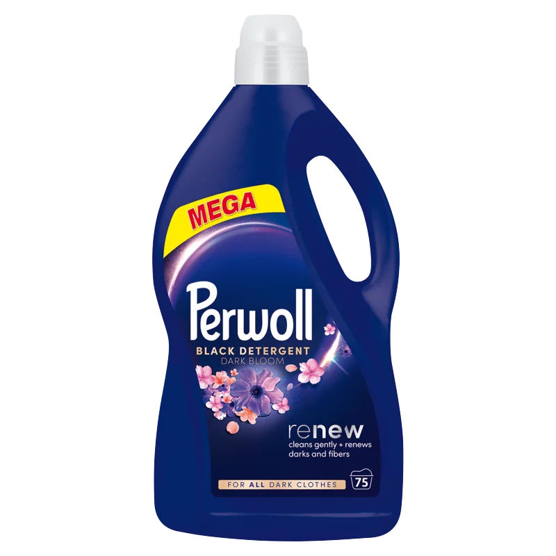Perwoll Renew Dark Bloom finommosószer fekete és sötét textíliákhoz 75 mosás 3,75 l