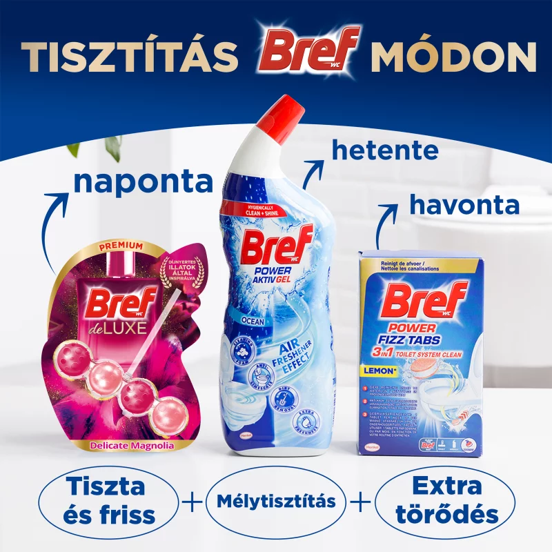 Bref DeLuxe Magnolia WC frissítő 4 x 50 g