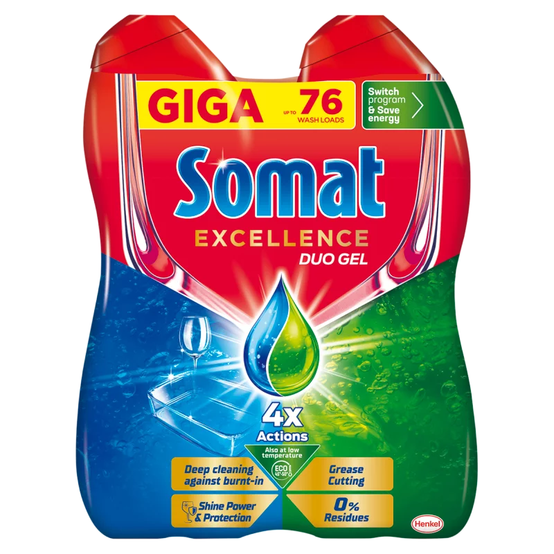 Somat Excellence Duo Gel mosogatógél 76 mosogatás 2 x 684 ml