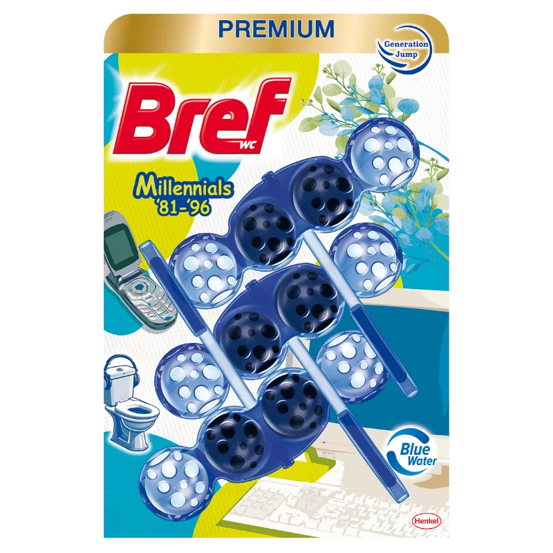 Bref wc tisztító 3x50g Color aktív Milennials