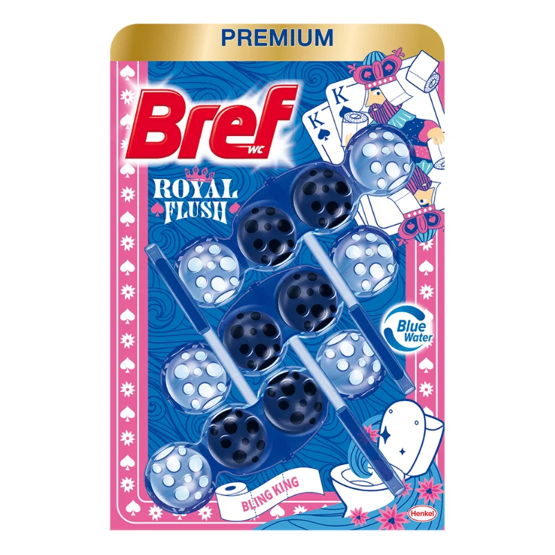Bref wc tisztító 3x50g Color aktív Bling King