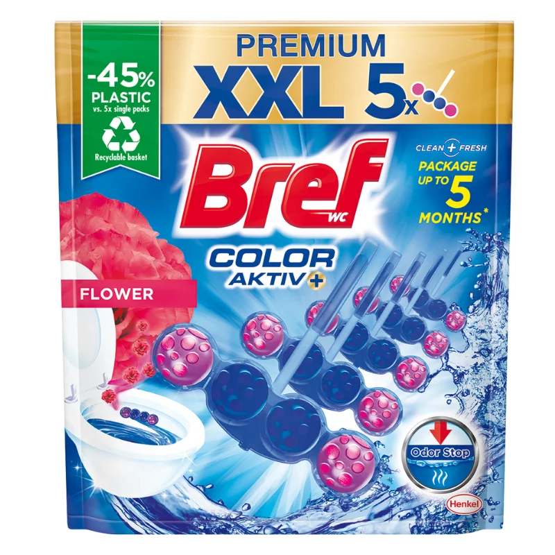 Bref wc tisztító 5x50g Color Aktiv Flower
