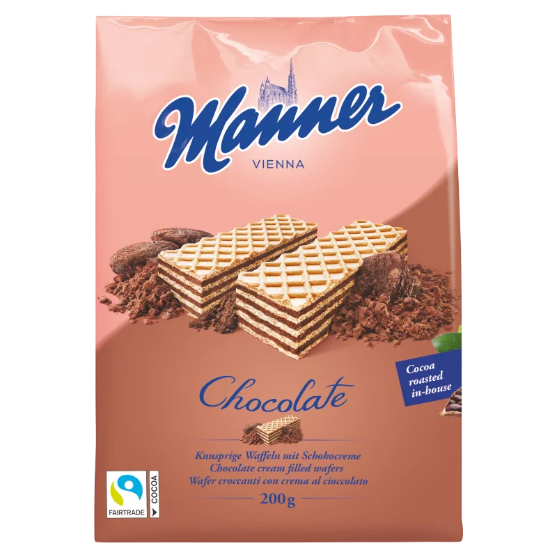 Manner csokoládékrémmel töltött ropogós ostyaszeletek 200 g