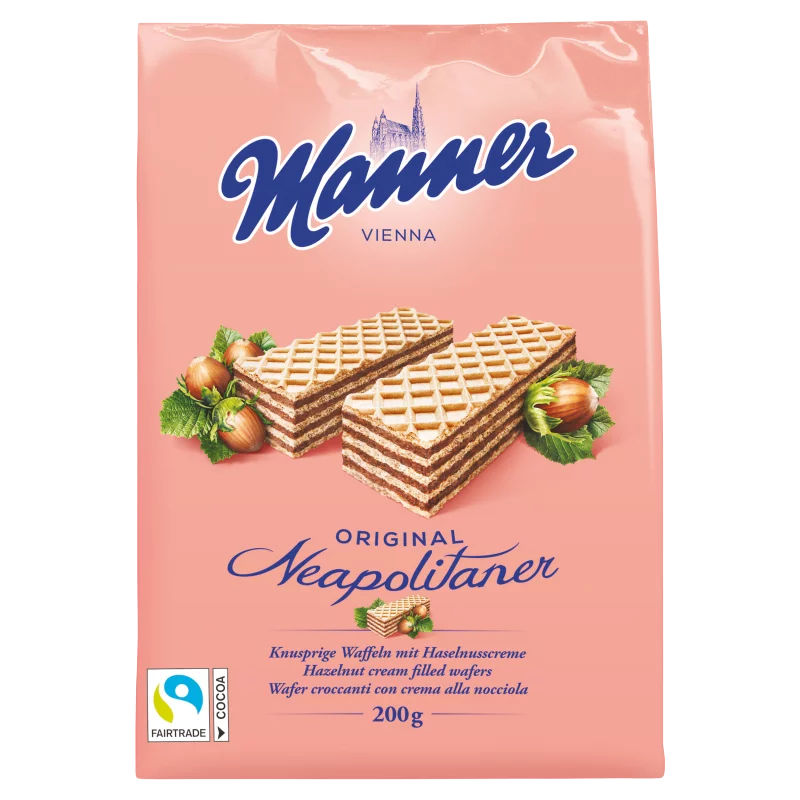 Manner mogyorókrémmel töltött ropogós ostyaszeletek 200 g