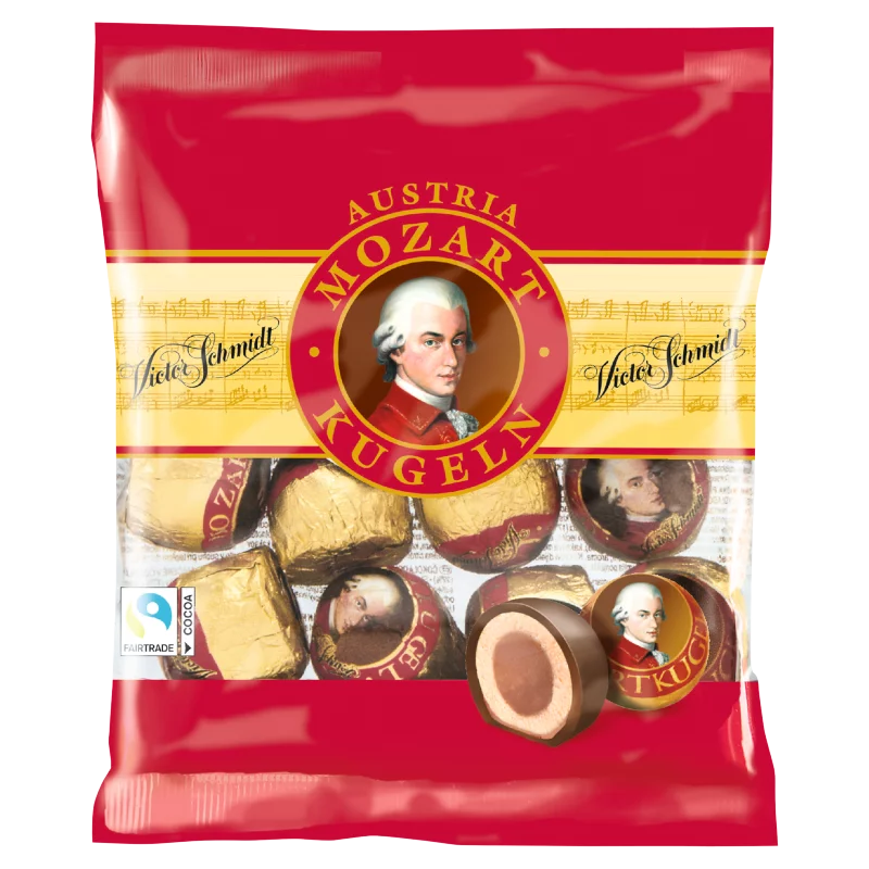 Victor Schmidt Mozartkugeln marcipánnal és nugátkrémmel töltött csokoládé praliné 148 g
