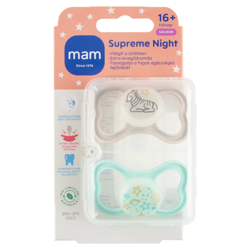 MAM Supreme Night szilikon cumi 16+ hónap 2 db