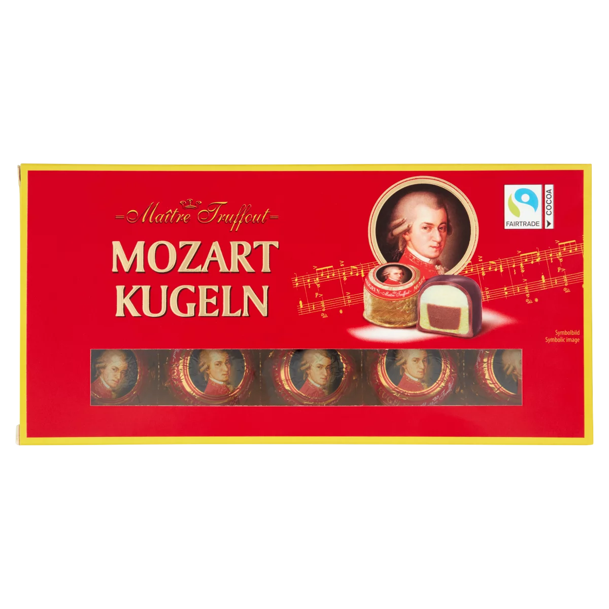 Mozart Kugeln praliné, pisztáciás marcipán, marcipán & mogyorós nugát csokoládés bevonattal 200 g