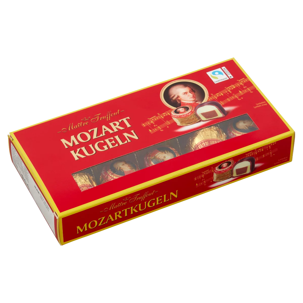 Mozart Kugeln praliné, pisztáciás marcipán, marcipán & mogyorós nugát csokoládés bevonattal 200 g