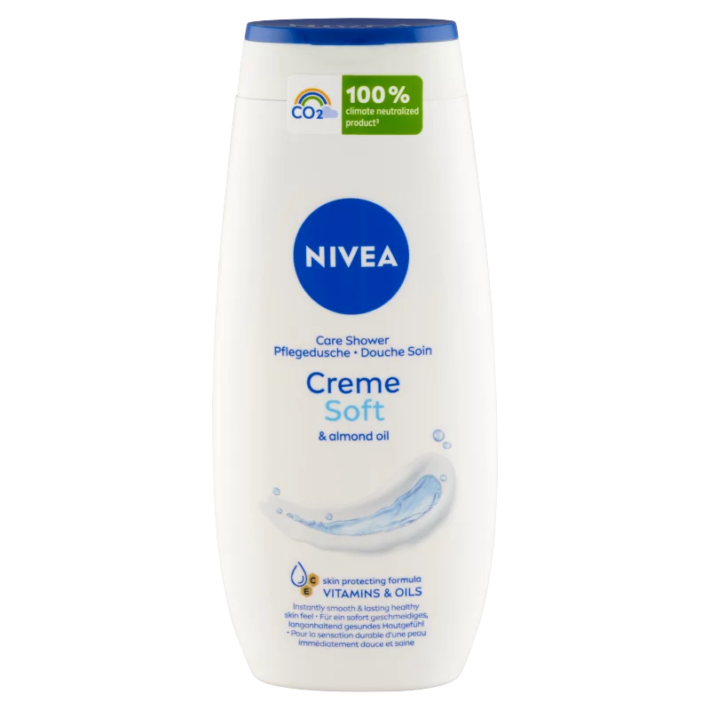 NIVEA Creme Soft ápoló hatású krémtusfürdő C- és E-vitaminnal, értékes olajokkal 250 ml