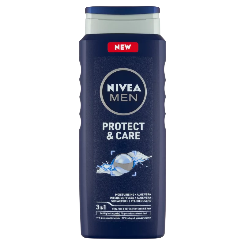 NIVEA MEN Protect & Care tusfürdő tusoláshoz, arc- és hajmosáshoz 500 ml