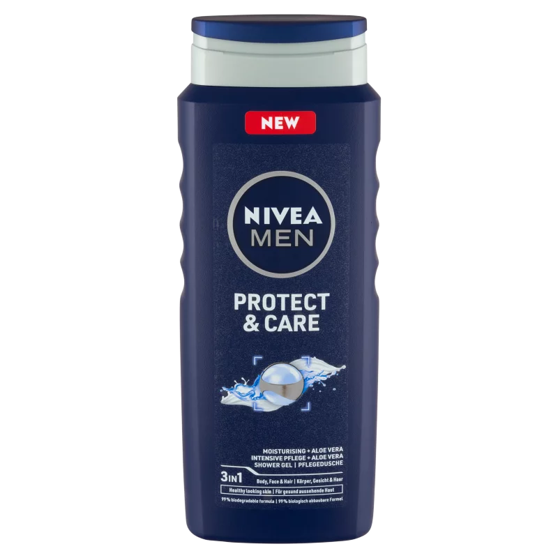 NIVEA MEN Protect & Care tusfürdő tusoláshoz, arc- és hajmosáshoz 500 ml