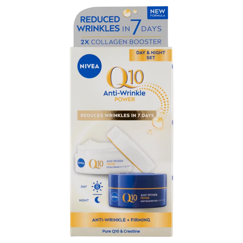 NIVEA Q10 Power ránctalanító nappali és éjszakai arckrém 2 x 50 ml