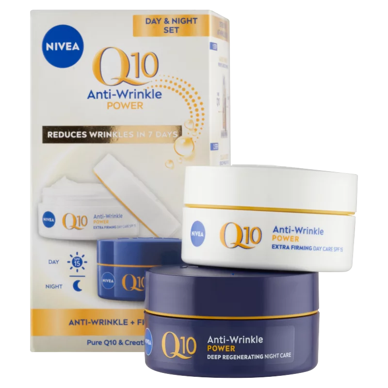 NIVEA Q10 Power ránctalanító nappali és éjszakai arckrém 2 x 50 ml