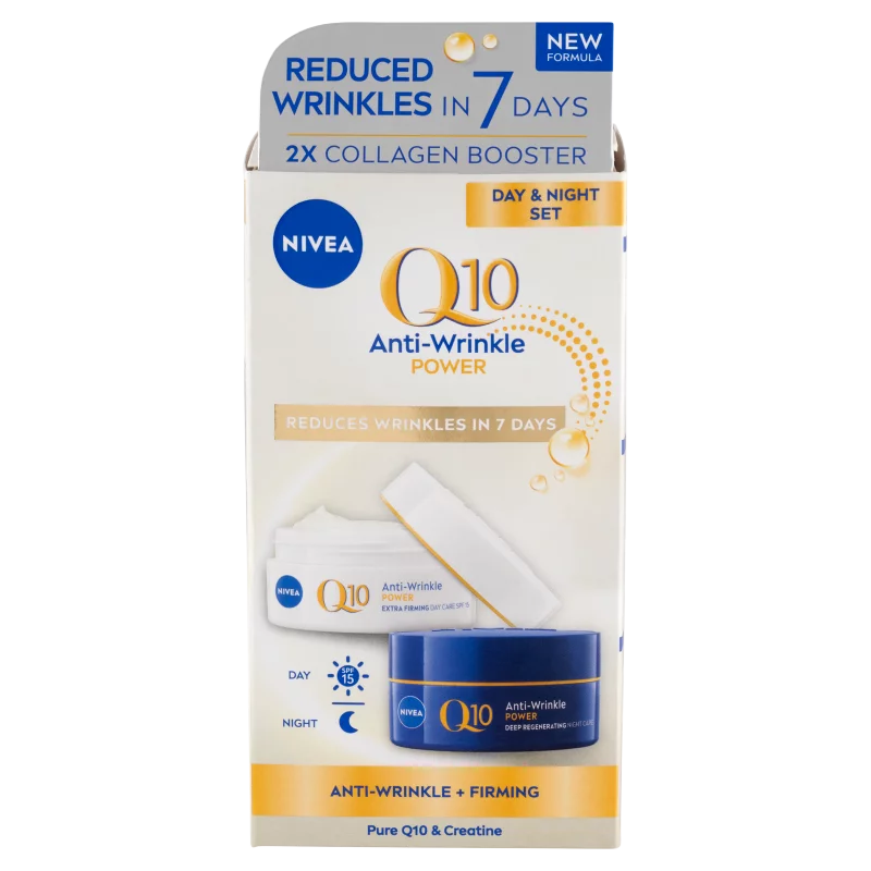 NIVEA Q10 Power ránctalanító nappali és éjszakai arckrém 2 x 50 ml