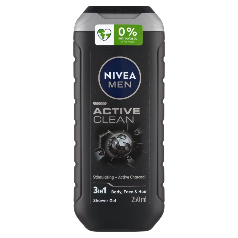 NIVEA MEN Active Clean 3 az 1-ben tusfürdő testre, arcra, hajra 250 ml