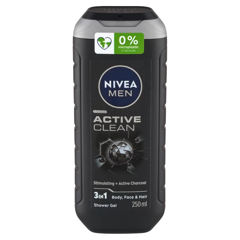 NIVEA MEN Active Clean 3 az 1-ben tusfürdő testre, arcra, hajra 250 ml