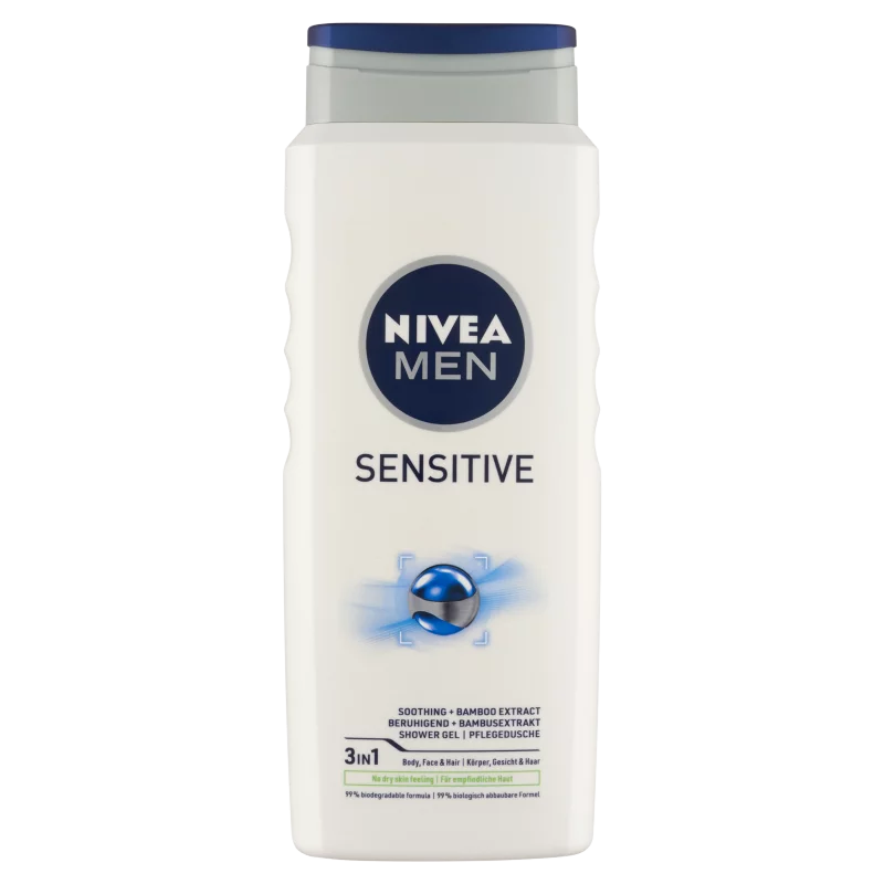 NIVEA MEN Sensitive tusfürdő tusoláshoz, arc- és hajmosáshoz 500 ml