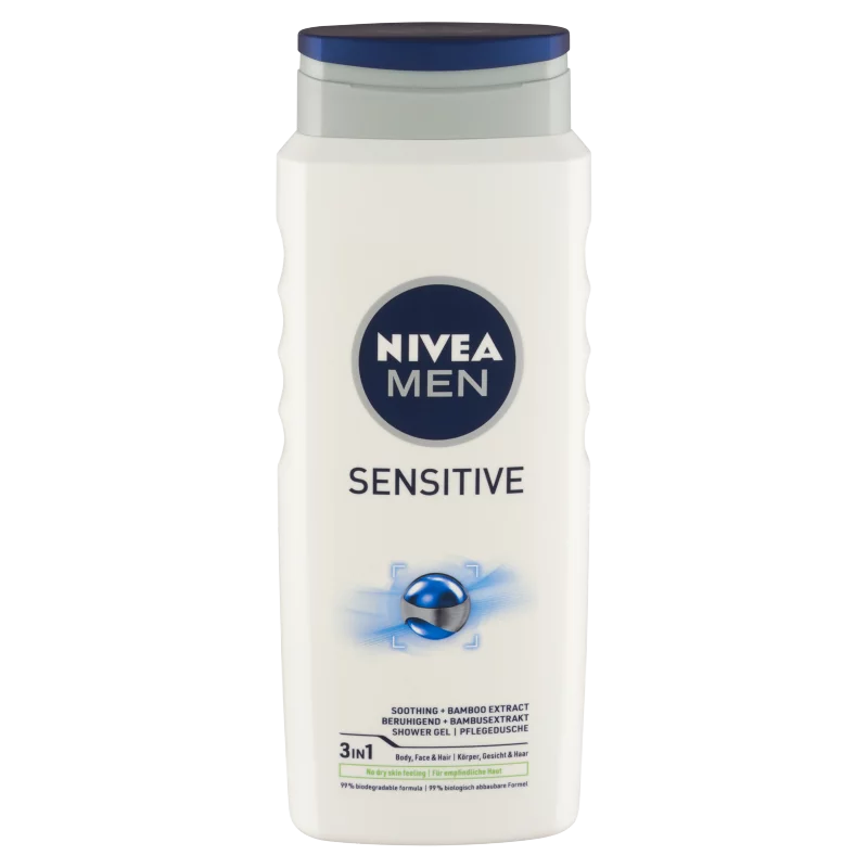 NIVEA MEN Sensitive tusfürdő tusoláshoz, arc- és hajmosáshoz 500 ml