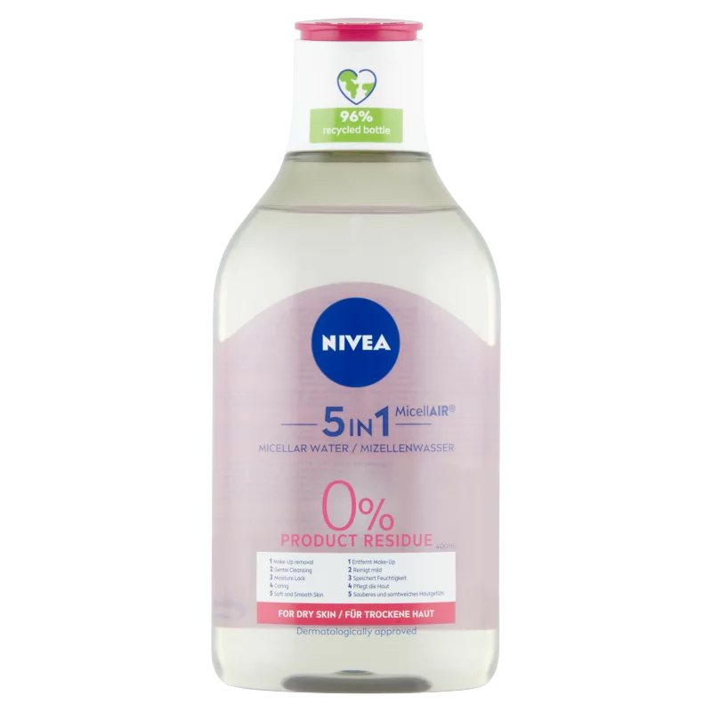 NIVEA MicellAir 5in1 ápoló micellás víz száraz bőrre 400 ml