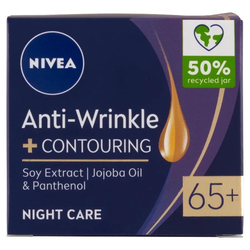 NIVEA Anti Wrinkle 65+ ránctalanító, feltöltő éjszakai arckrém 50 ml