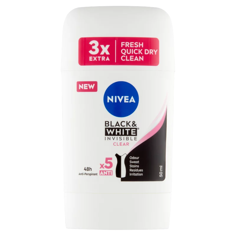 NIVEA Black & White Invisible Clear izzadásgátló 50 ml