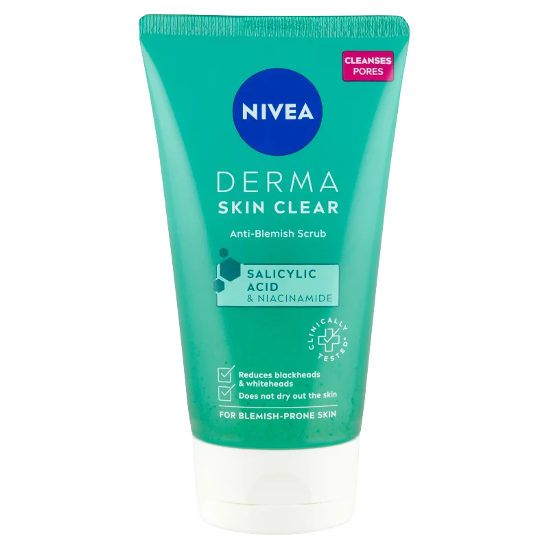 NIVEA Derma Skin Clear tisztító hatású bőrradír 150 ml