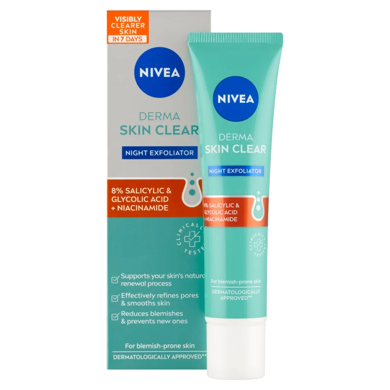 NIVEA Derma Skin Clear éjszakai hámlasztó 40 ml