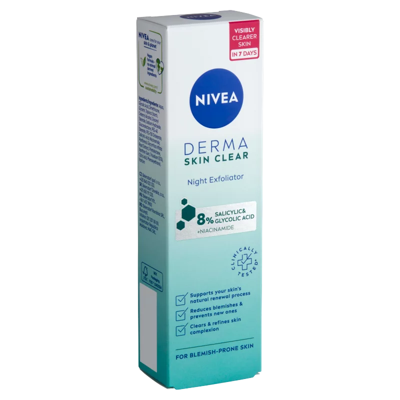 NIVEA Derma Skin Clear éjszakai hámlasztó 40 ml