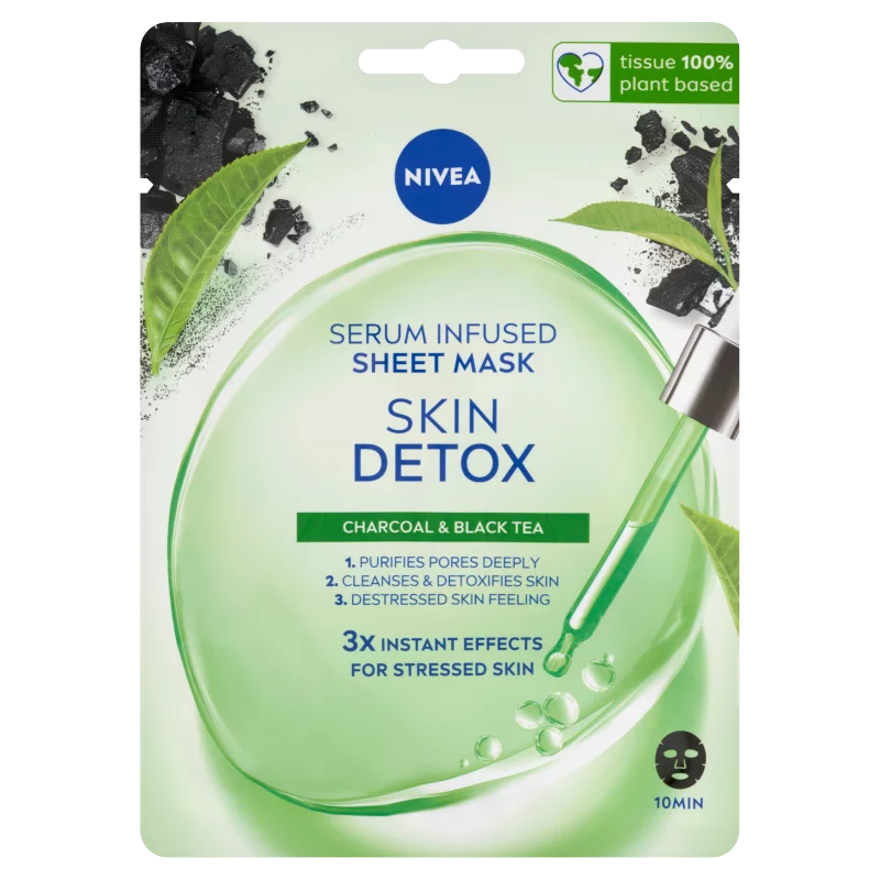 NIVEA Skin Detox szérummal átitatott fátyolmaszk 1 db