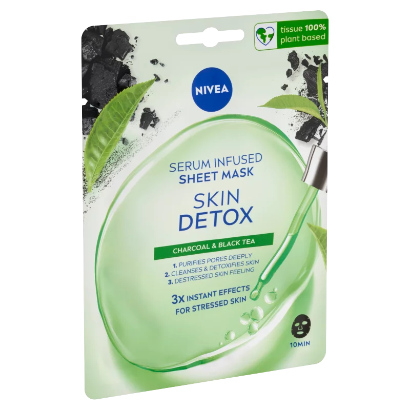 NIVEA Skin Detox szérummal átitatott fátyolmaszk 1 db