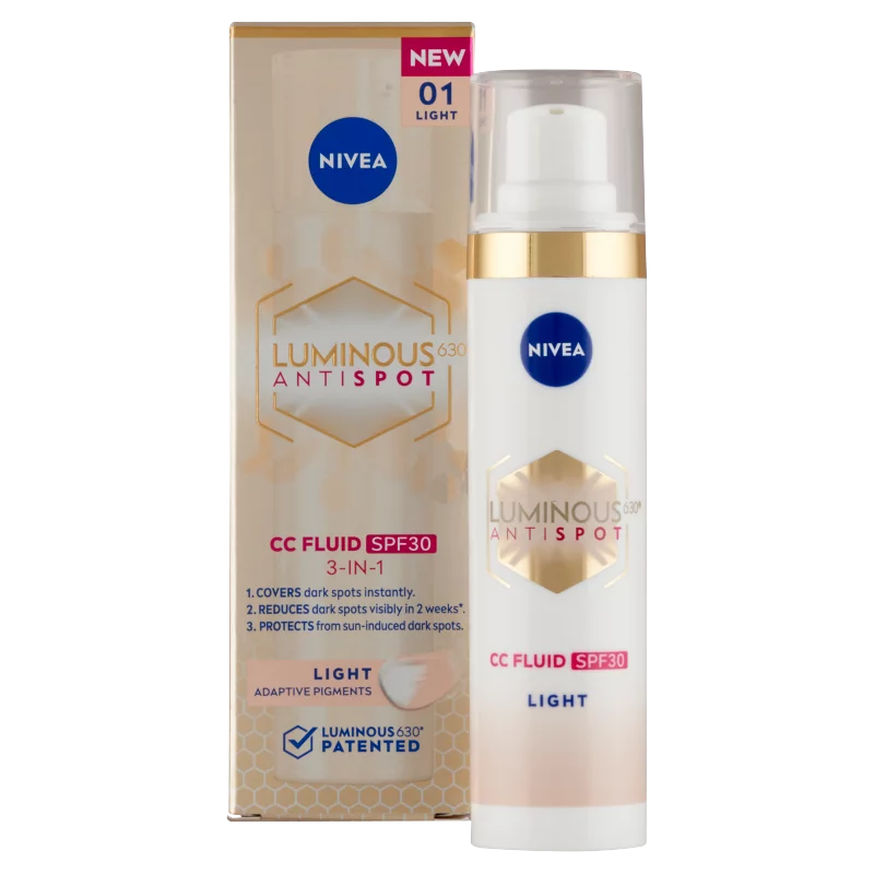 NIVEA Luminous630 világos pigmentfoltok elleni CC fluid FF30 40 ml