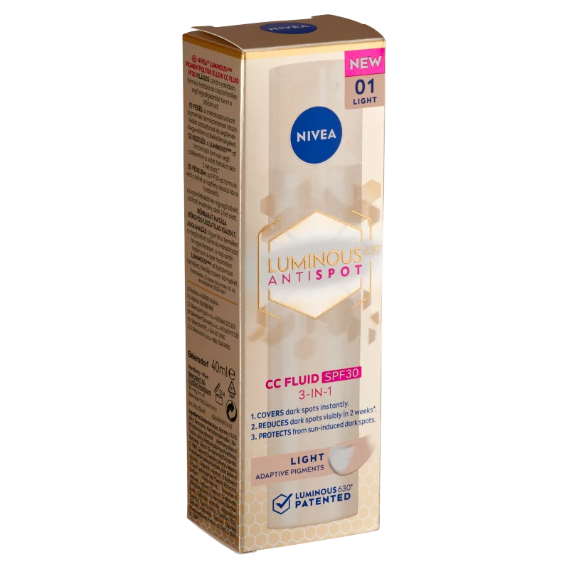 NIVEA Luminous630 világos pigmentfoltok elleni CC fluid FF30 40 ml
