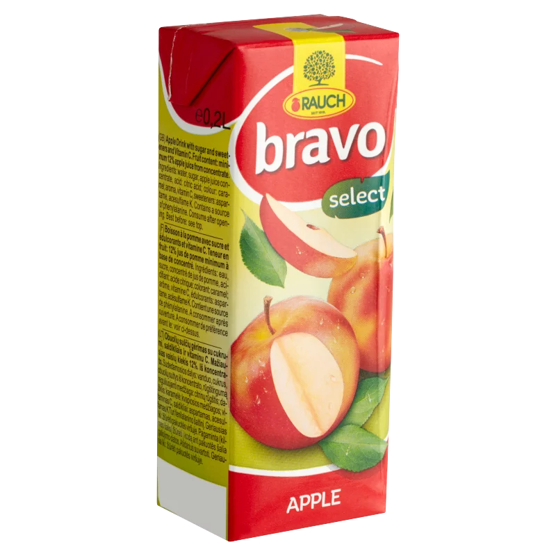 Rauch Bravo Select alma ital cukorral és édesítőszerekkel, C-vitaminnal 0,2 l