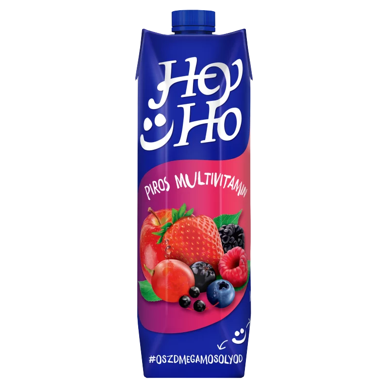 Hey-Ho Piros Multivitamin vegyes gyümölcsital cukorral, édesítőszerrel és 7 vitaminnal 1 l