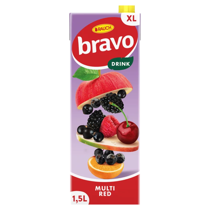 Rauch Bravo vegyes piros gyümölcsital 5 vitaminnal 1,5 l 